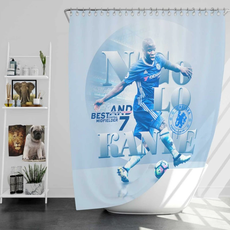 N Golo Kante Chelsea Strong Football Player Shower Curtain