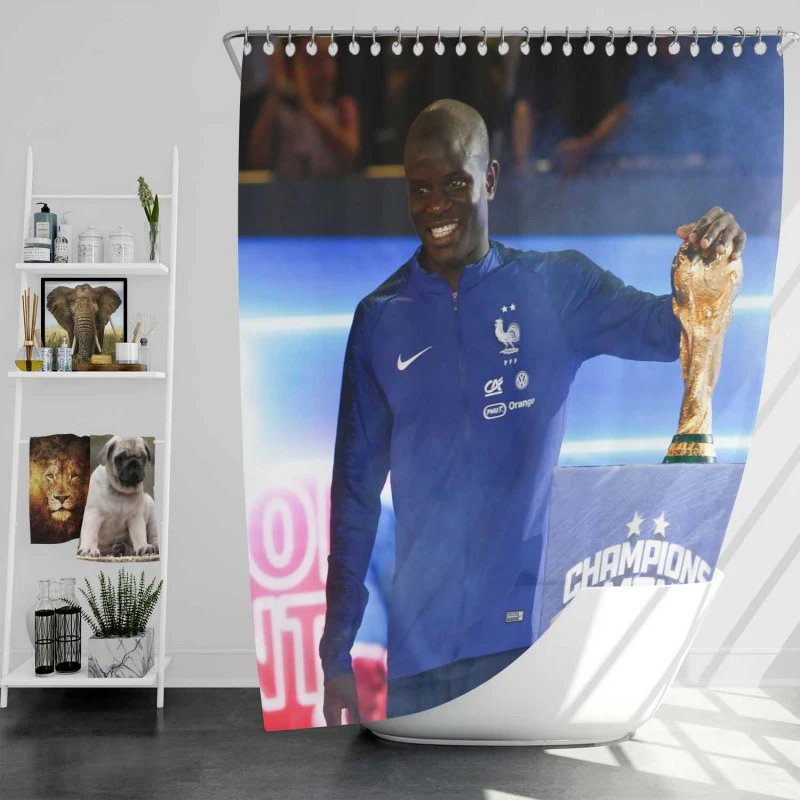 N Golo Kante Fifa World Cup Player Shower Curtain