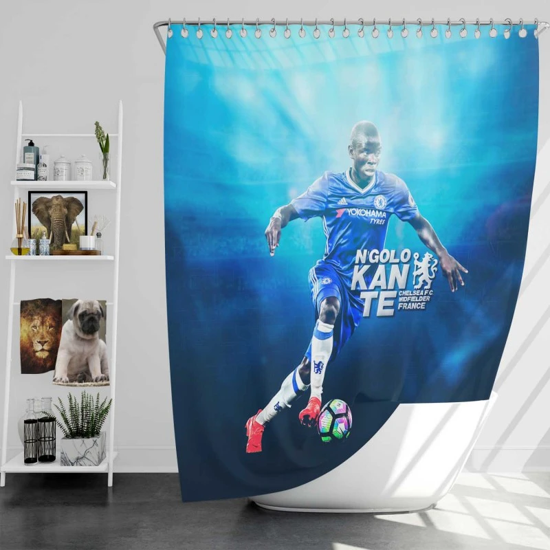 N Golo Kante Chelsea Exciting Soccer Player Shower Curtain