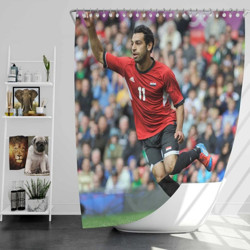 Egyptian Football Player Mohamed Salah Shower Curtain
