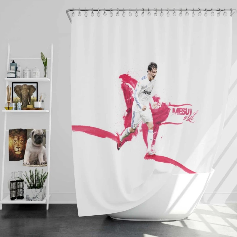 Supercopa De Espana Football Player Mesut Ozil Shower Curtain