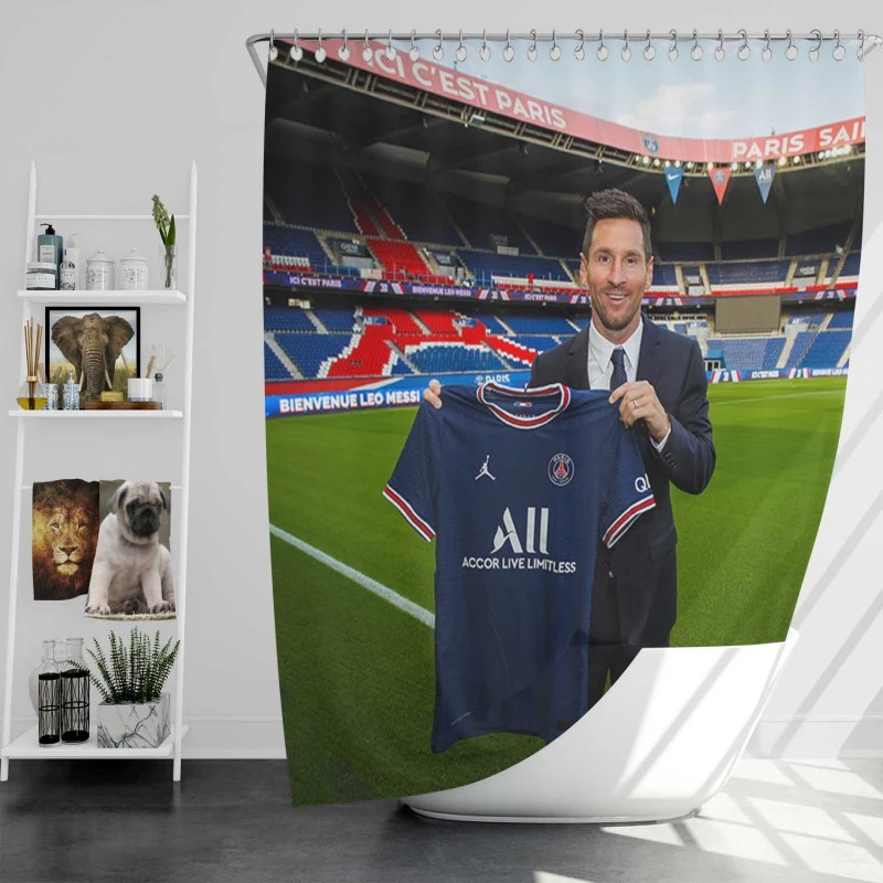 Graceful Psg Football Player Lionel Messi Shower Curtain