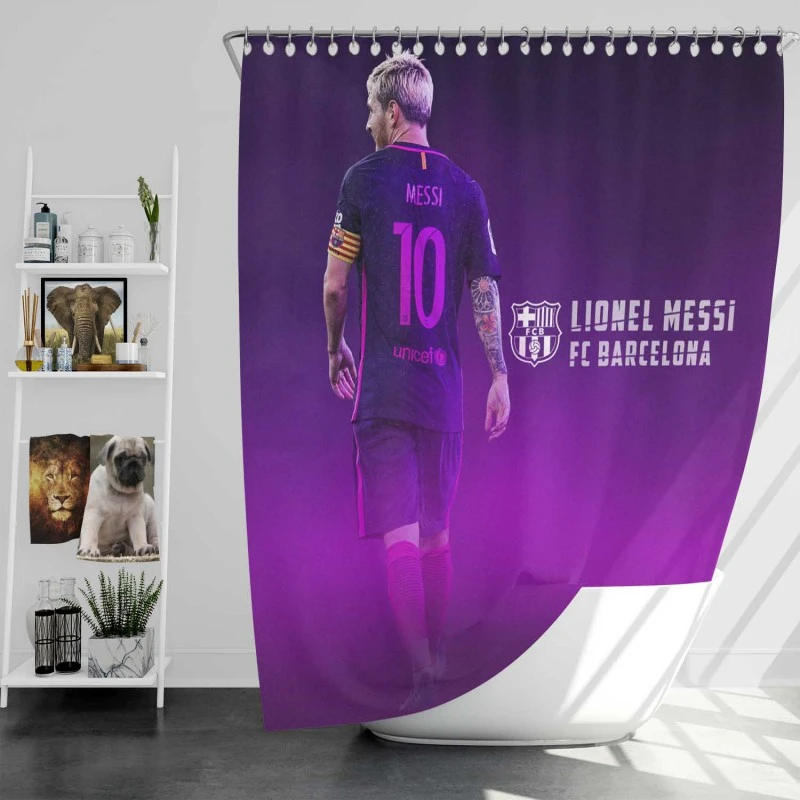 Lionel Messi Copa De La Liga Football Player Shower Curtain