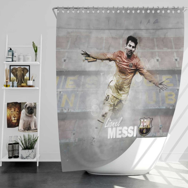 Lionel Messi Copa Del Rey Footballer Player Shower Curtain