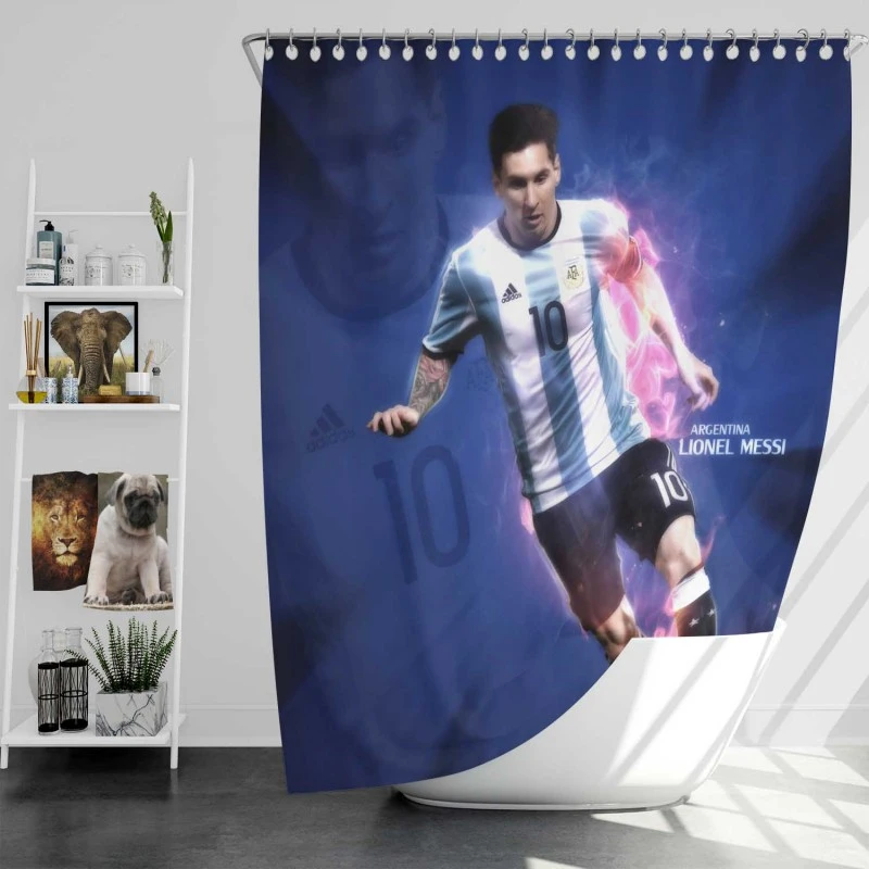 Committed Sports Player Lionel Messi Shower Curtain