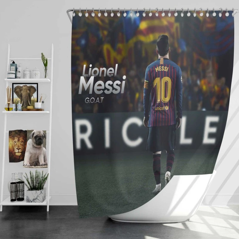 Lionel Messi Footballer Player Goat Shower Curtain