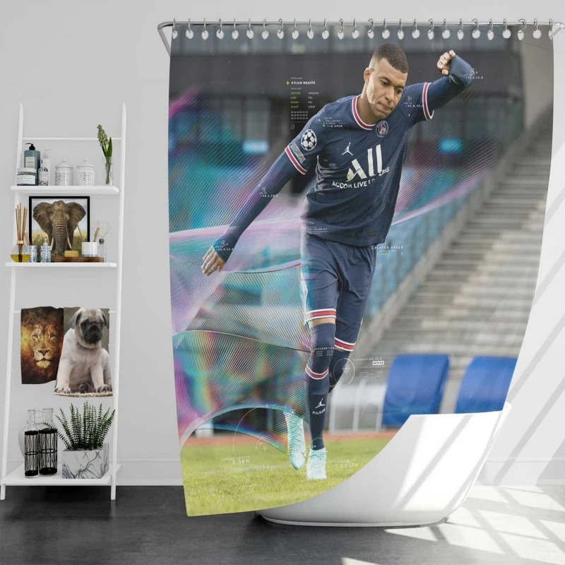 Fifa 22 Kylian Mbappe Psg Game Shower Curtain