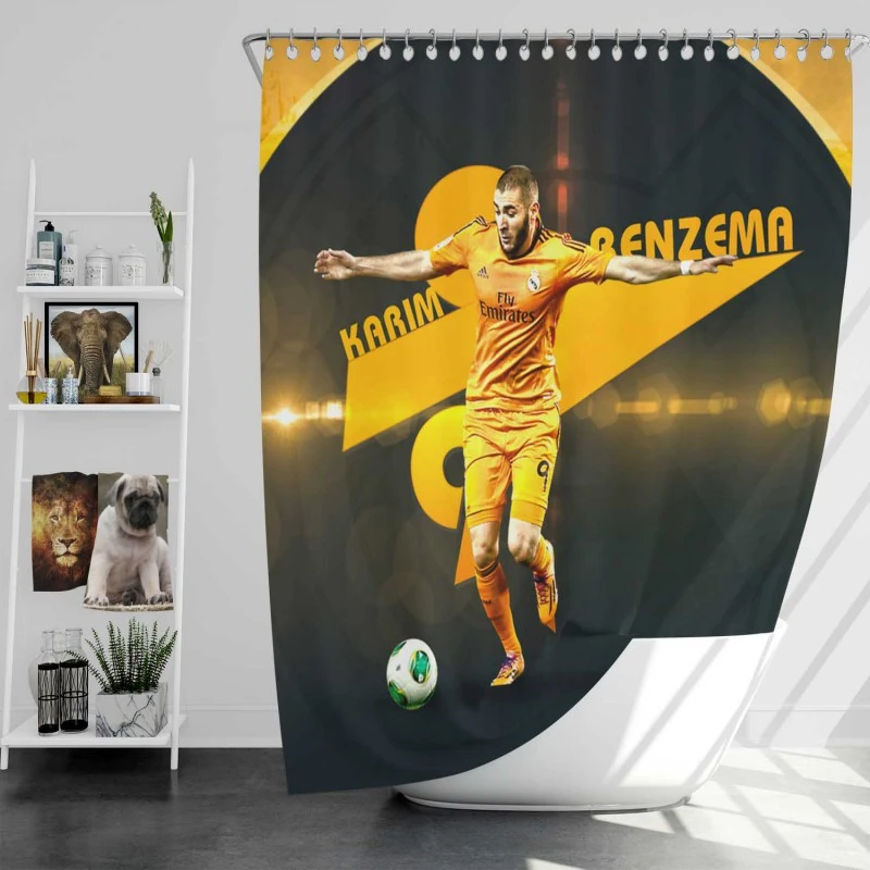 Copa Eva Duarte Sports Player Karim Benzema Shower Curtain