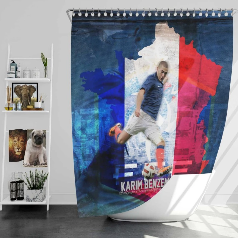 Fifa Football Player Karim Benzema Shower Curtain