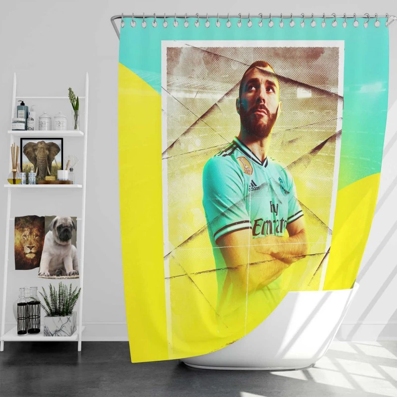 Clever Madrid Sports Player Karim Benzema Shower Curtain