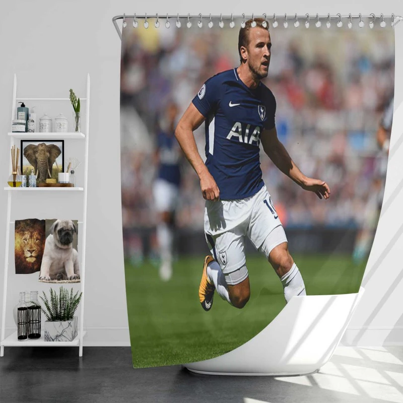 Harry Kane In Blue Jercey Shower Curtain