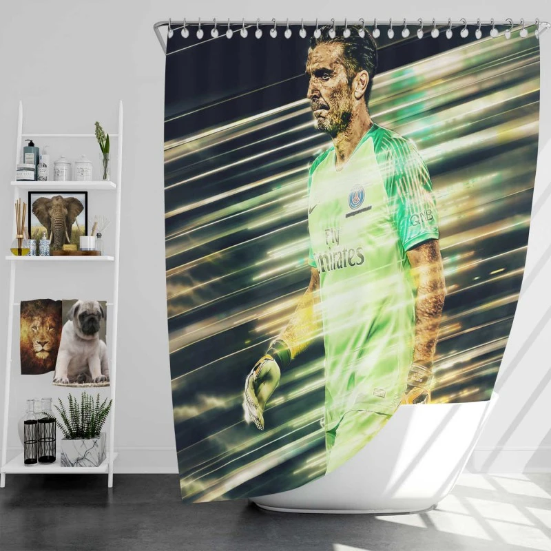 Gigi Buffon Professional Psg Football Player Shower Curtain
