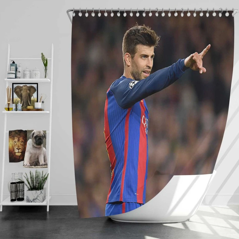 Gerard Pique Excellent Spanish Football Player Shower Curtain