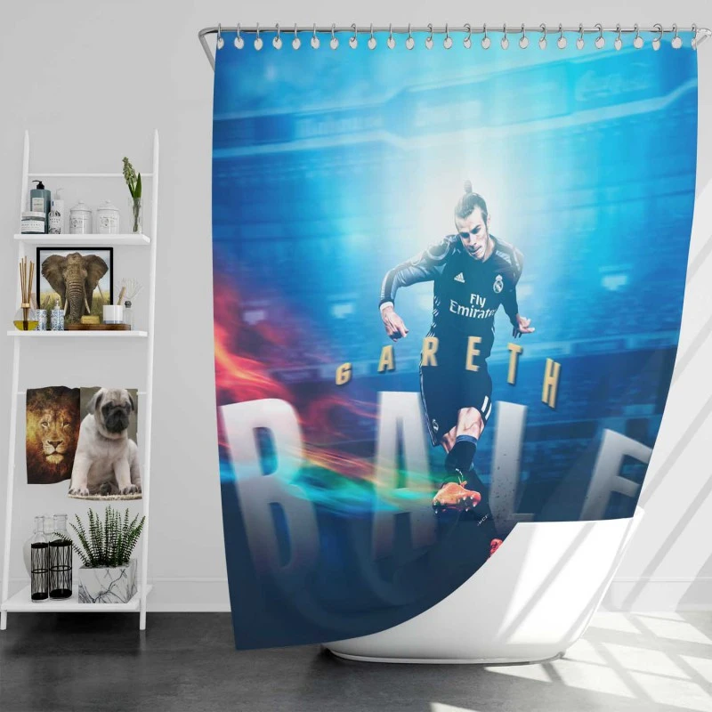 Gareth Bale Real Madrid Star Football Player Shower Curtain