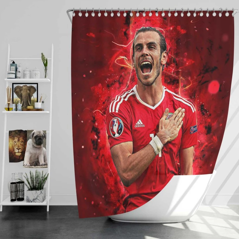 Gareth Frank Bale Wales Soccer Player Shower Curtain