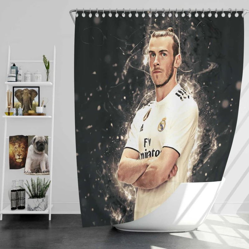 Gareth Frank Bale Real Madrid Soccer Player Shower Curtain