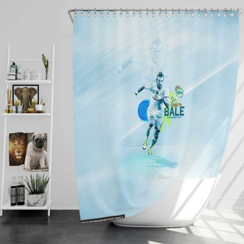 Gareth Bale Officiel Real Madrid Football Player Shower Curtain