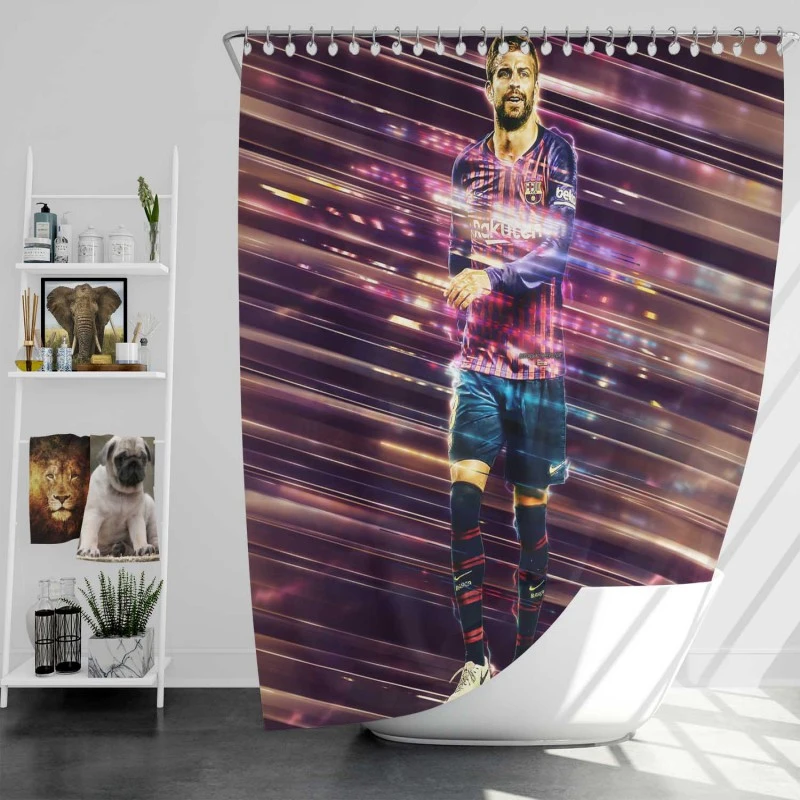Gerard Pique Uefa Champions League Football Player Shower Curtain