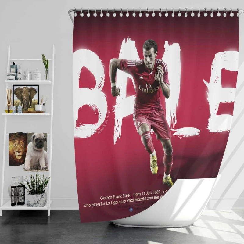 Gareth Bale Strong Welsh Football Player Shower Curtain