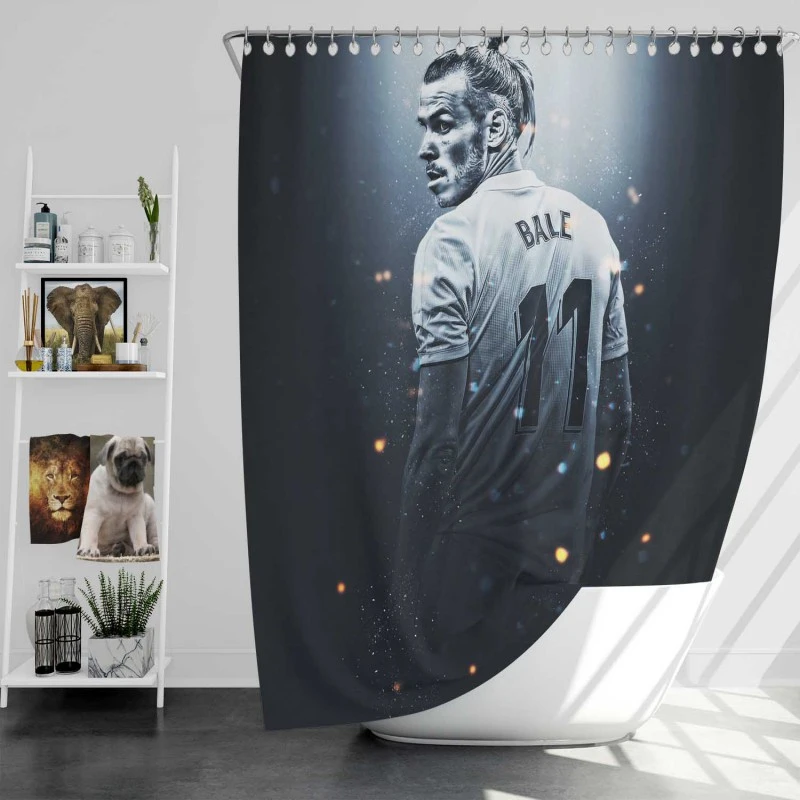 Gareth Frank Bale Real Madrid White Jercey Shower Curtain