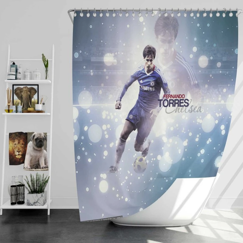 Fernando Torres Strong Spanish Player Shower Curtain