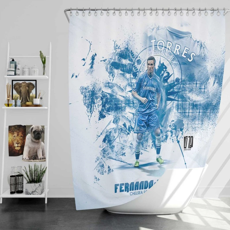 Fernando Torres Chelsea Officiel Player Shower Curtain
