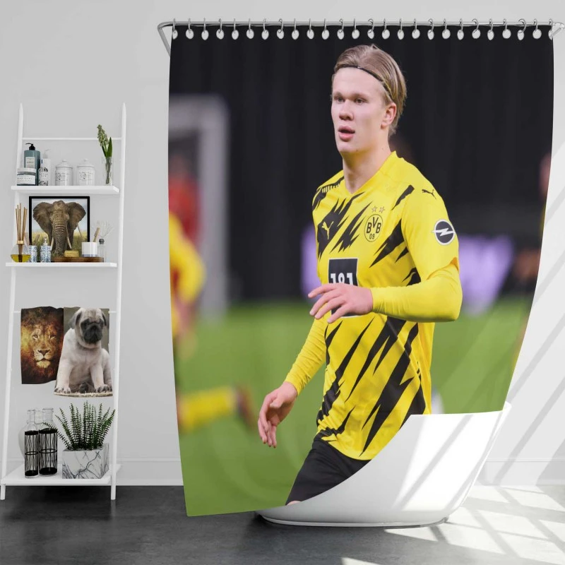 Erling Haaland Excellent Dortmund Bvb Player Shower Curtain