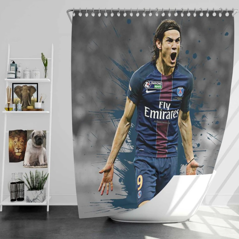 Edinson Cavani Exciting Psg Football Player Shower Curtain
