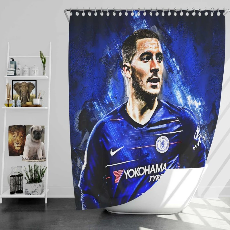 Eden Hazard Sensational Football Shower Curtain