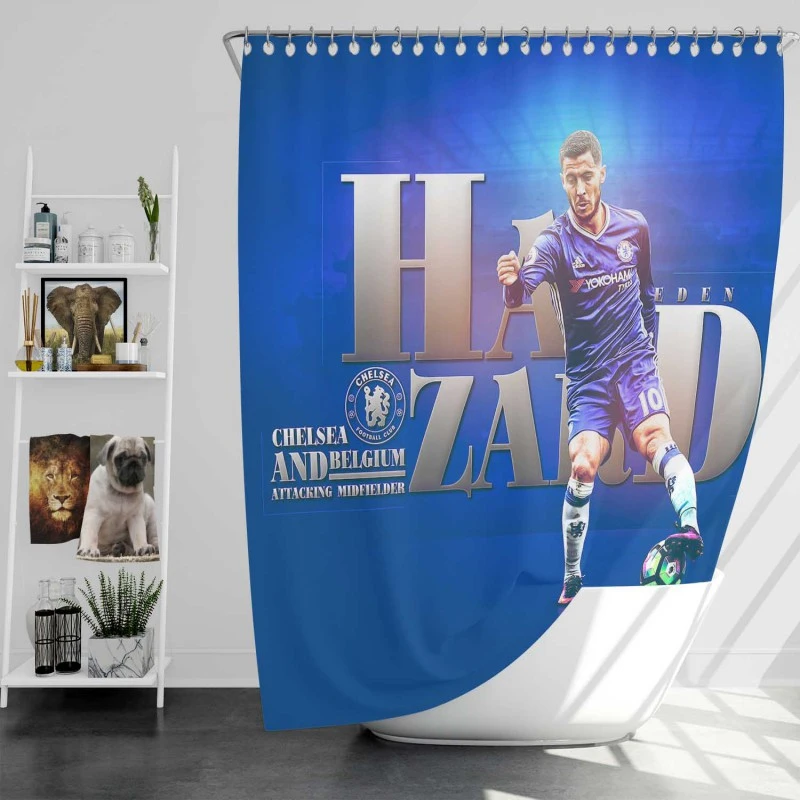 Eden Hazard Chelsea Star Player Shower Curtain