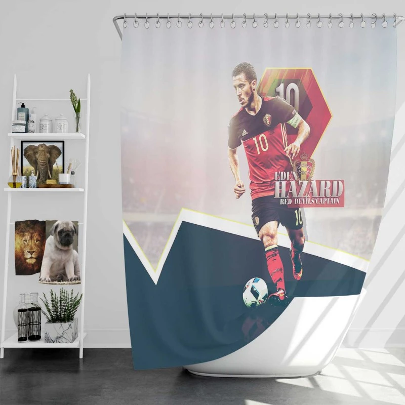 Eden Hazard Belgium Star Player Shower Curtain