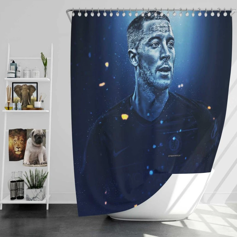 Red Devils Captain Eden Hazard Shower Curtain