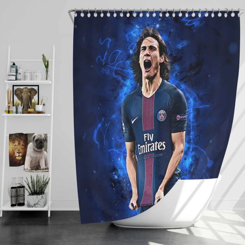 Edinson Cavani Excellent Psg Football Player Shower Curtain