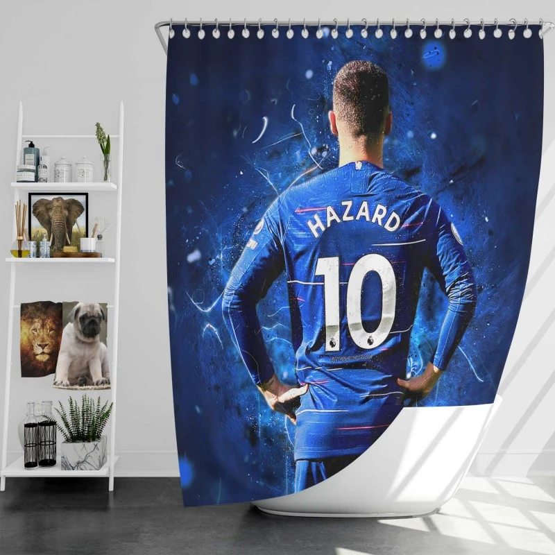 Eden Hazard In Number Ten Jersey Shower Curtain