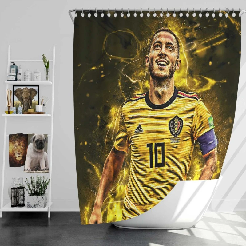 Eden Hazard Fifa World Cup Player Shower Curtain