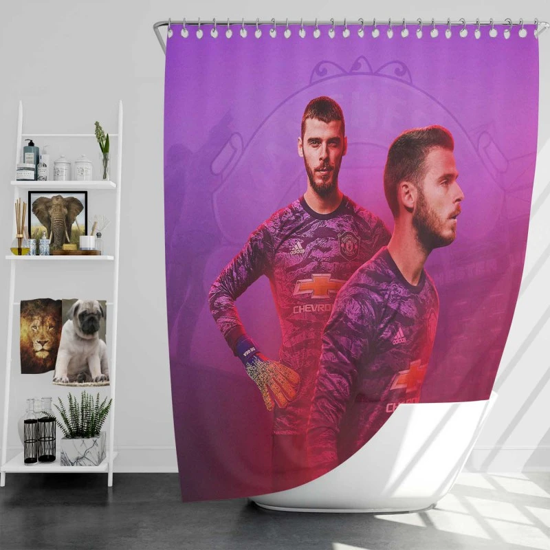 David De Gea Energetic Goalkeeping Football Player Shower Curtain