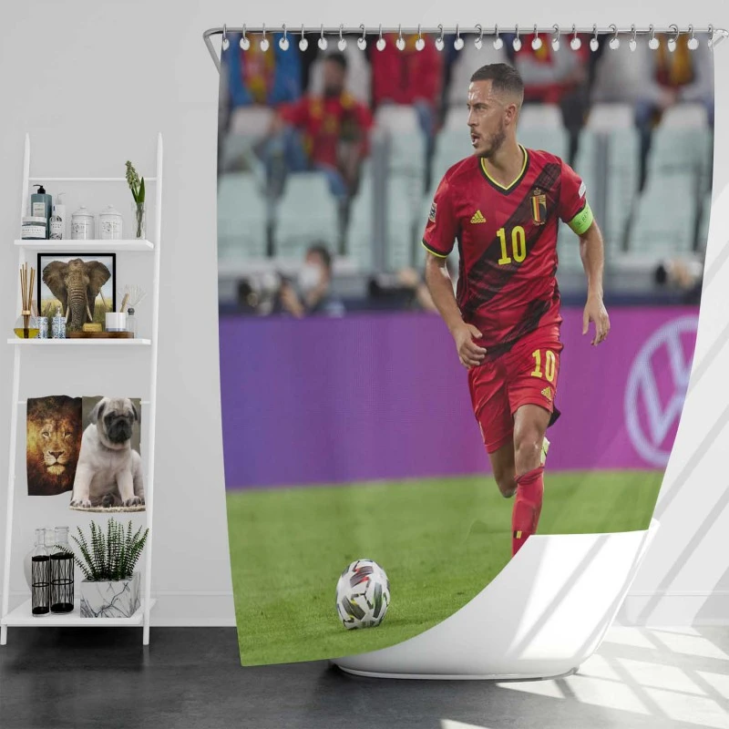 Eden Hazard Classic Soccer Player Shower Curtain