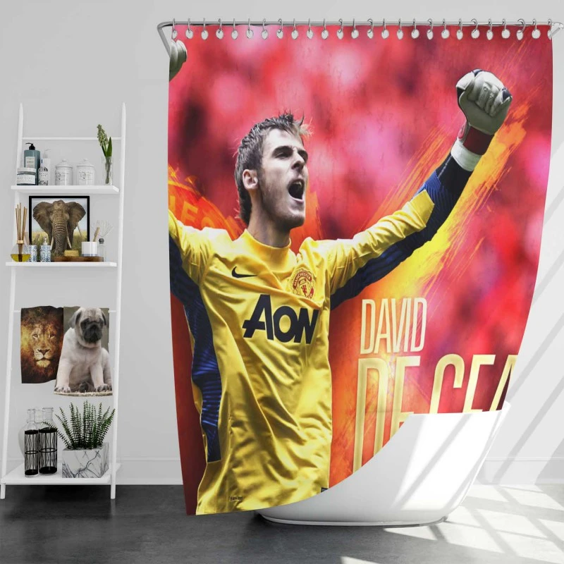 David De Gea Powerfull Spanish Football Player Shower Curtain