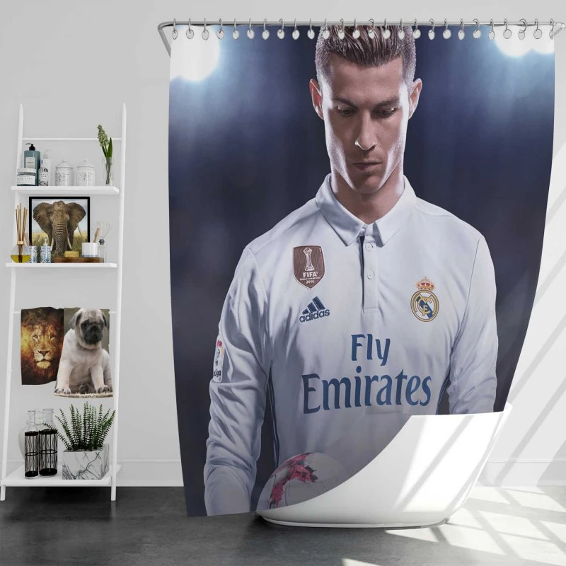 Cristiano Ronaldo In Fifa 18 Video Game Shower Curtain