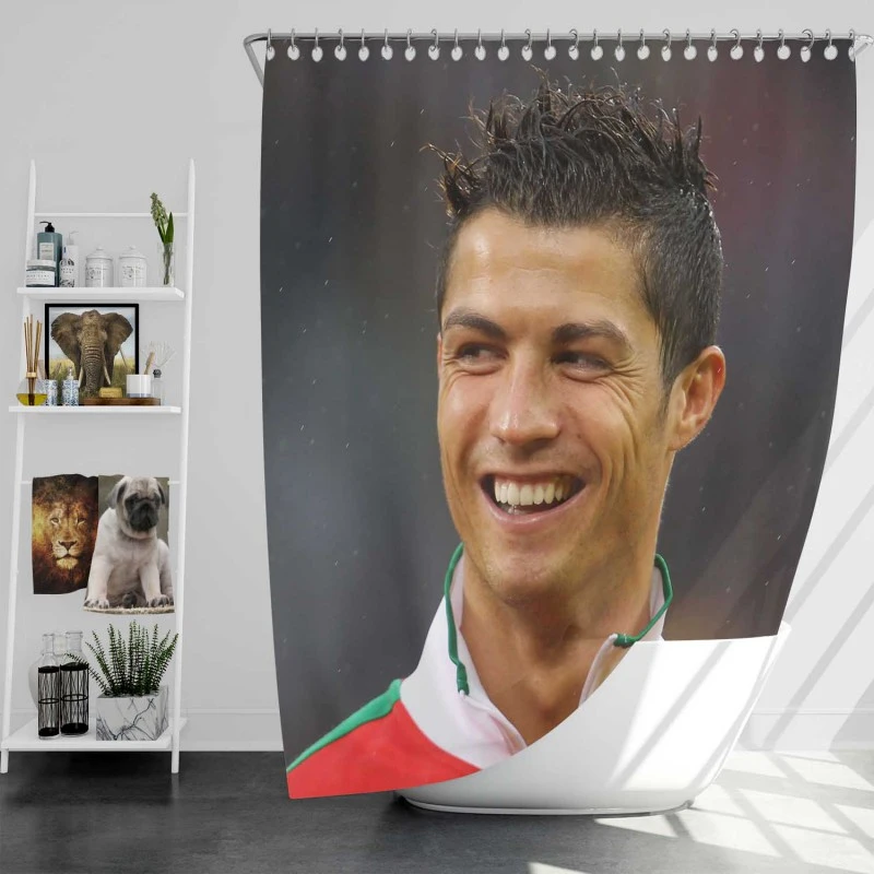 Cristiano Ronaldo Portugal Youth Player Shower Curtain
