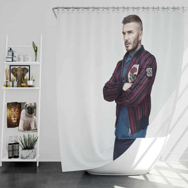 Fifa World Cup Player David Beckham Shower Curtain