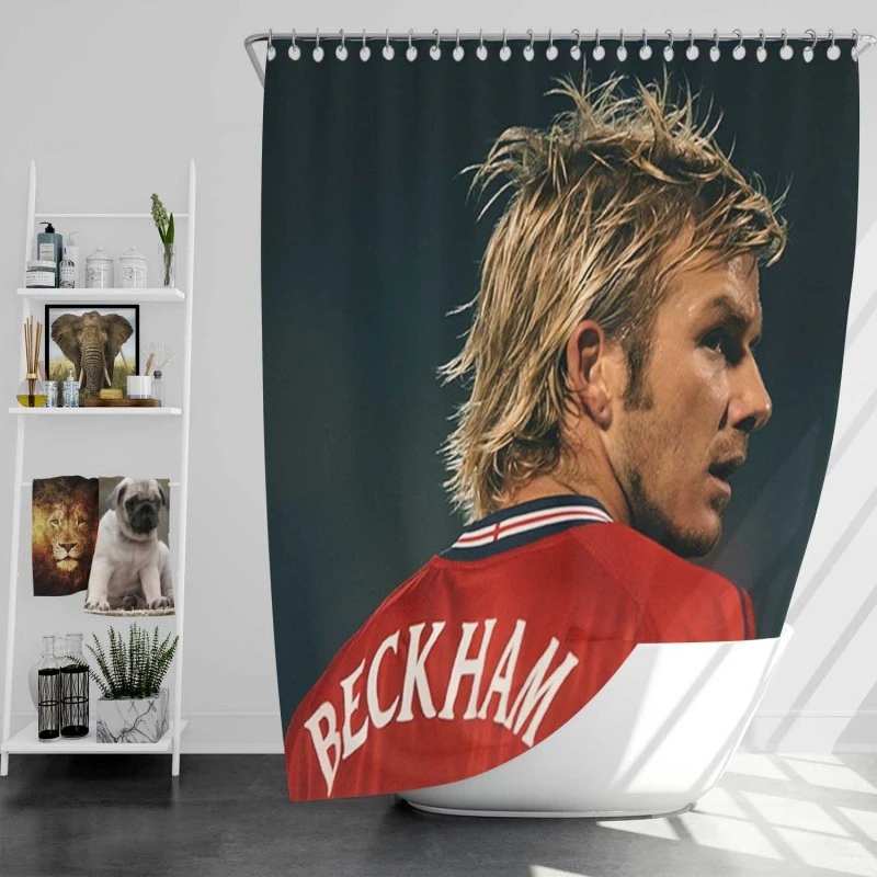 F C Cup Football Player David Beckham Shower Curtain