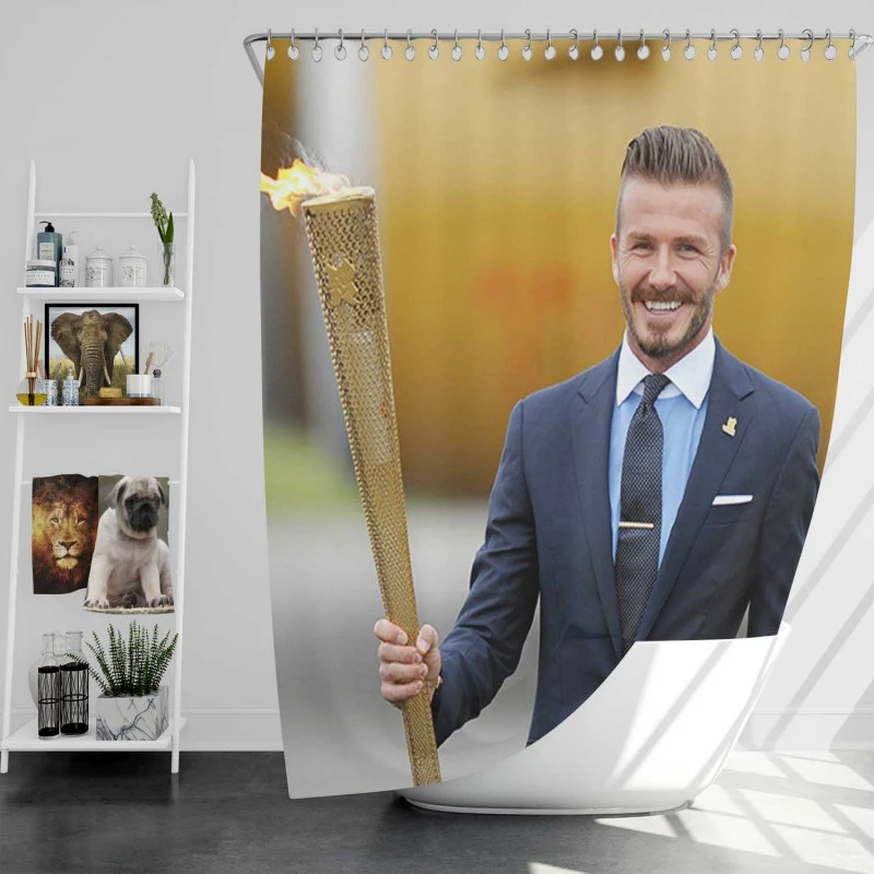 David Beckham In London Olympic Shower Curtain