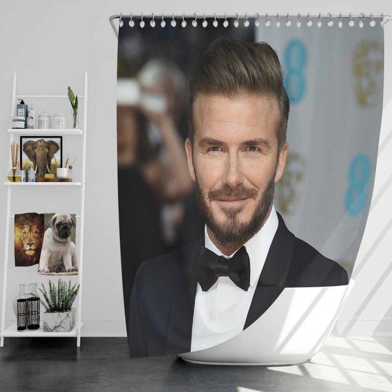 Real Madrid Officiel Player David Beckham Shower Curtain