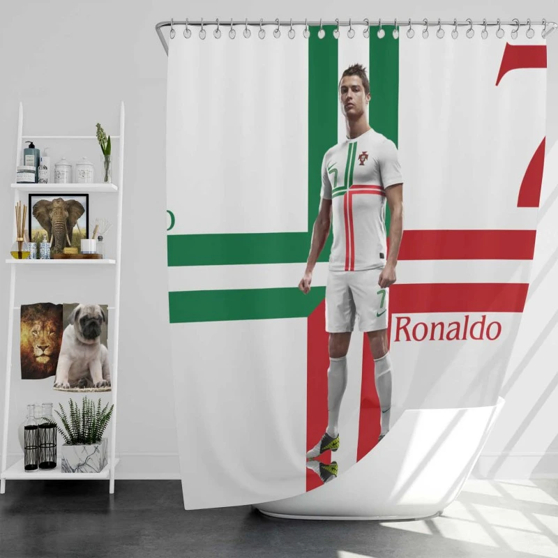 Cristiano Ronaldo One Of The Greatest Players Of All Time Shower Curtain