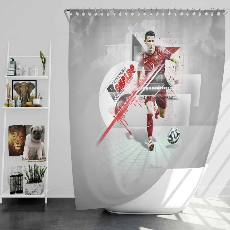 Most Goal In Fifa Wc Cristiano Ronaldo Shower Curtain