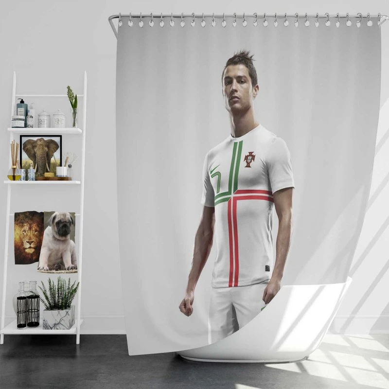Cr7 Cristiano Ronaldo In No Seven Jersey Shower Curtain