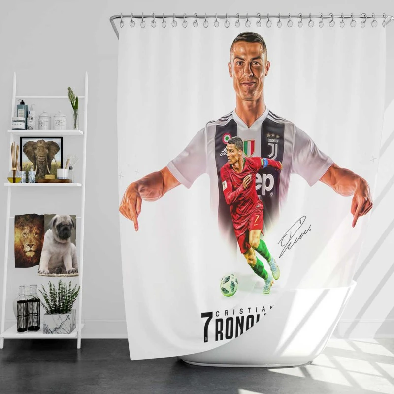 Cristiano Ronaldo The World S Most Famous Footballer Shower Curtain