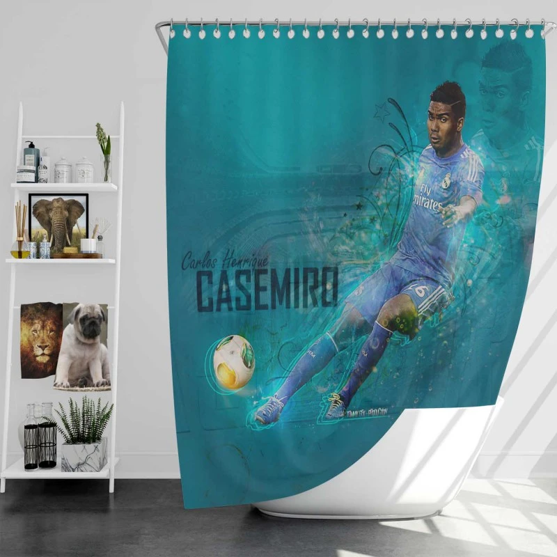 Casemiro Brazilian Professional Football Player Shower Curtain