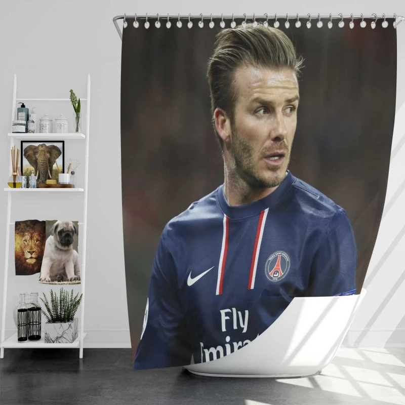 David Beckham Sensational Psg Football Player Shower Curtain